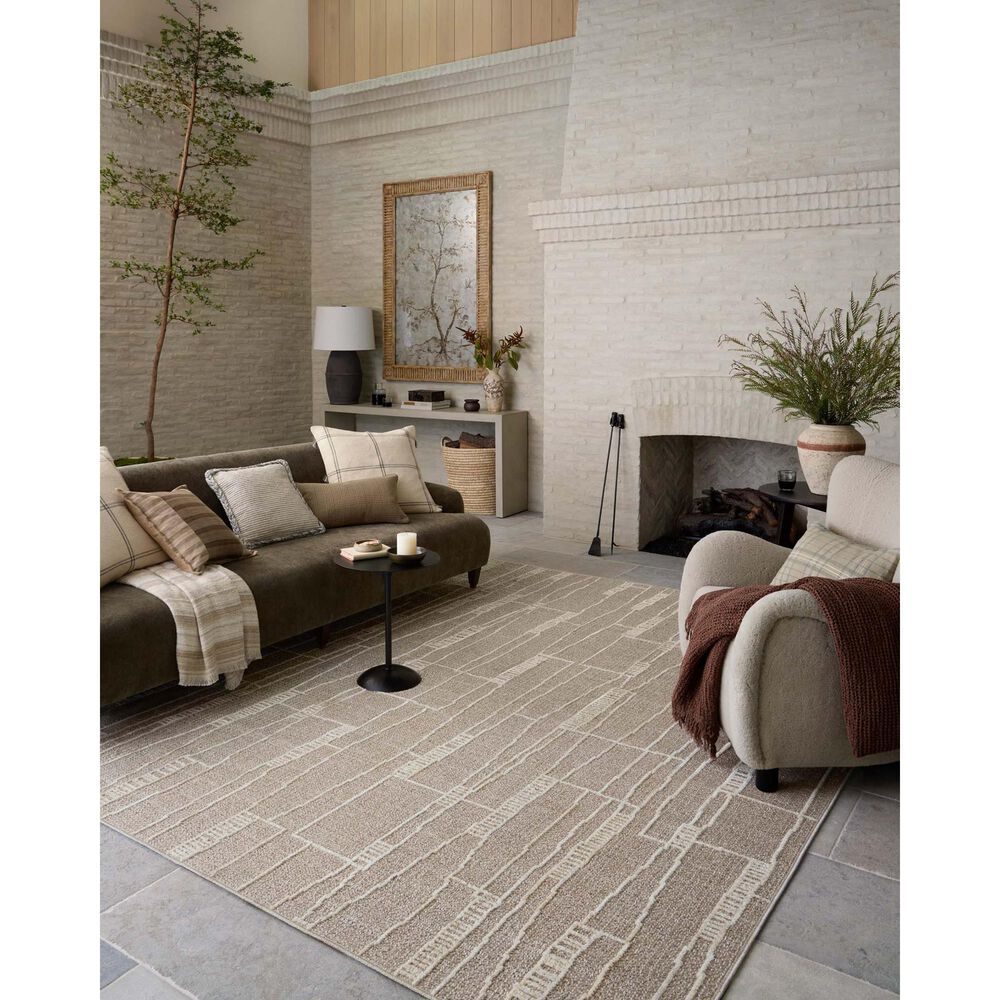Amber Lewis x Loloi Bexley Mushroom and Natural 11'6" x 15' Area Rug, , large