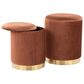 Lumisource Marla 2-Piece Nesting Pleated Ottoman Set in Light Brown, , large