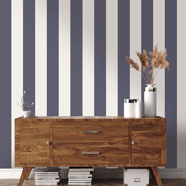 Tempaper Stripe Navy & Light Grey Peel and Stick Wallpaper, , large