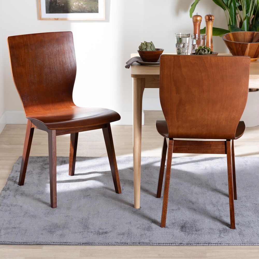 Baxton Studio Elsa Side Chair in Dark Walnut (Set of 2), , large