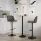 LumiSource Toriano Swivel Adjustable Bar Stool with Grey Faux Leather Upholstery in Black (Set of 2), , large