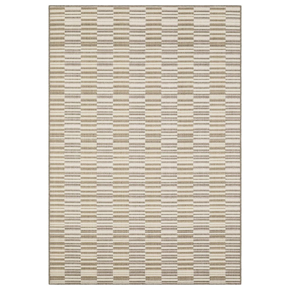 ROW by Oriental Weavers Zarina ZAR10 Beige and Ivory 6"7" x 9"2" Indoor/Outdoor Area Rug, , large