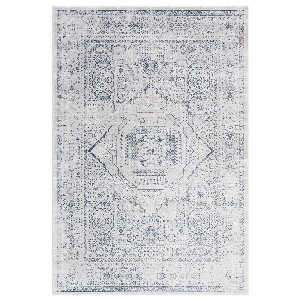 Surya Aisha AIS-2318 12" x 15" Charcoal, Gray, Off-White and Dark Blue Area Rug, , large