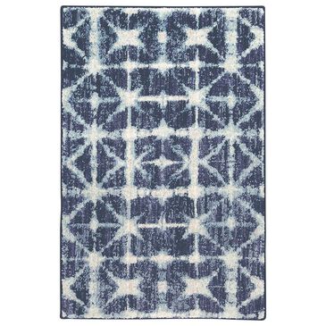 Drew and Jonathan Home Expressions Triangle 91669-50102 2" x 3" Indigo Scatter Rug, , large