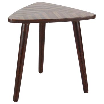 Maple and Jade Triangle End Table in Brown, , large