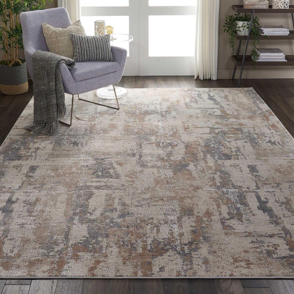 Nourison Rustic Textures RUS06 9&#39;3&quot; x 12&#39;9&quot; Beige and Grey Area Rug, , large