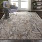 Nourison Rustic Textures RUS06 9"3" x 12"9" Beige and Grey Area Rug, , large