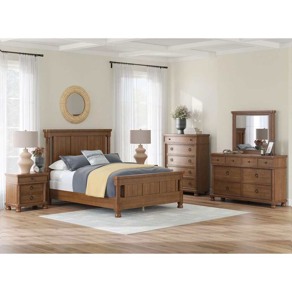 Ashley Rowlenstown 5-Piece Queen Poster Bedroom Set in Brown, , large