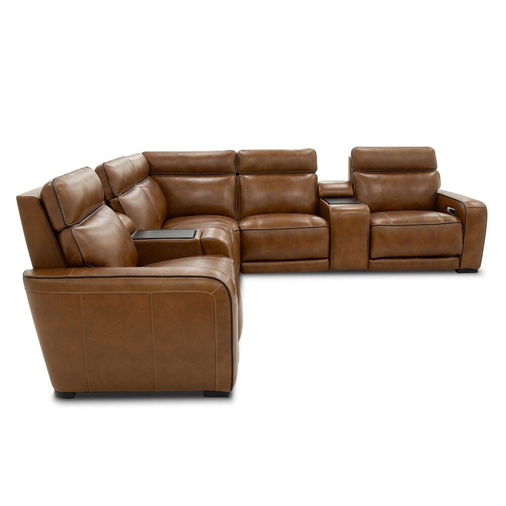 Palisade &amp; Co. 7-Piece Immersive Sound Power Reclining Sectional in Venetian Honey, , large