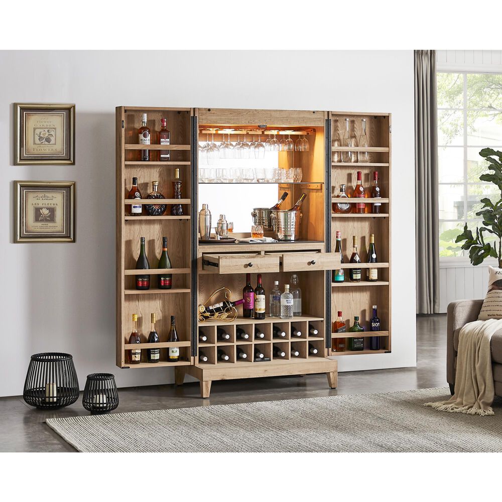 Imperial Fulton Bar Cabinet in Reclaimed Oak, , large