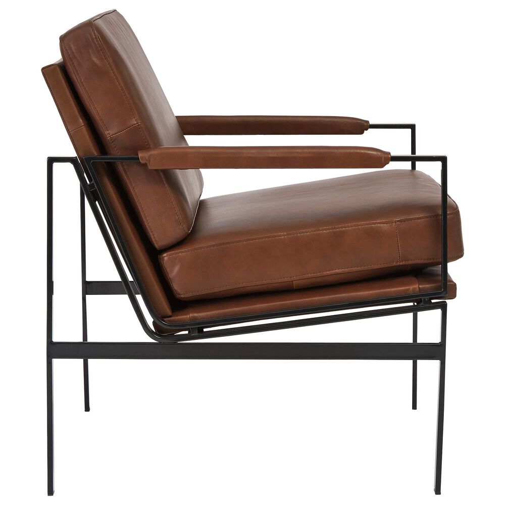 Ashley Puckman Leather Accent Chair in Brown, , large