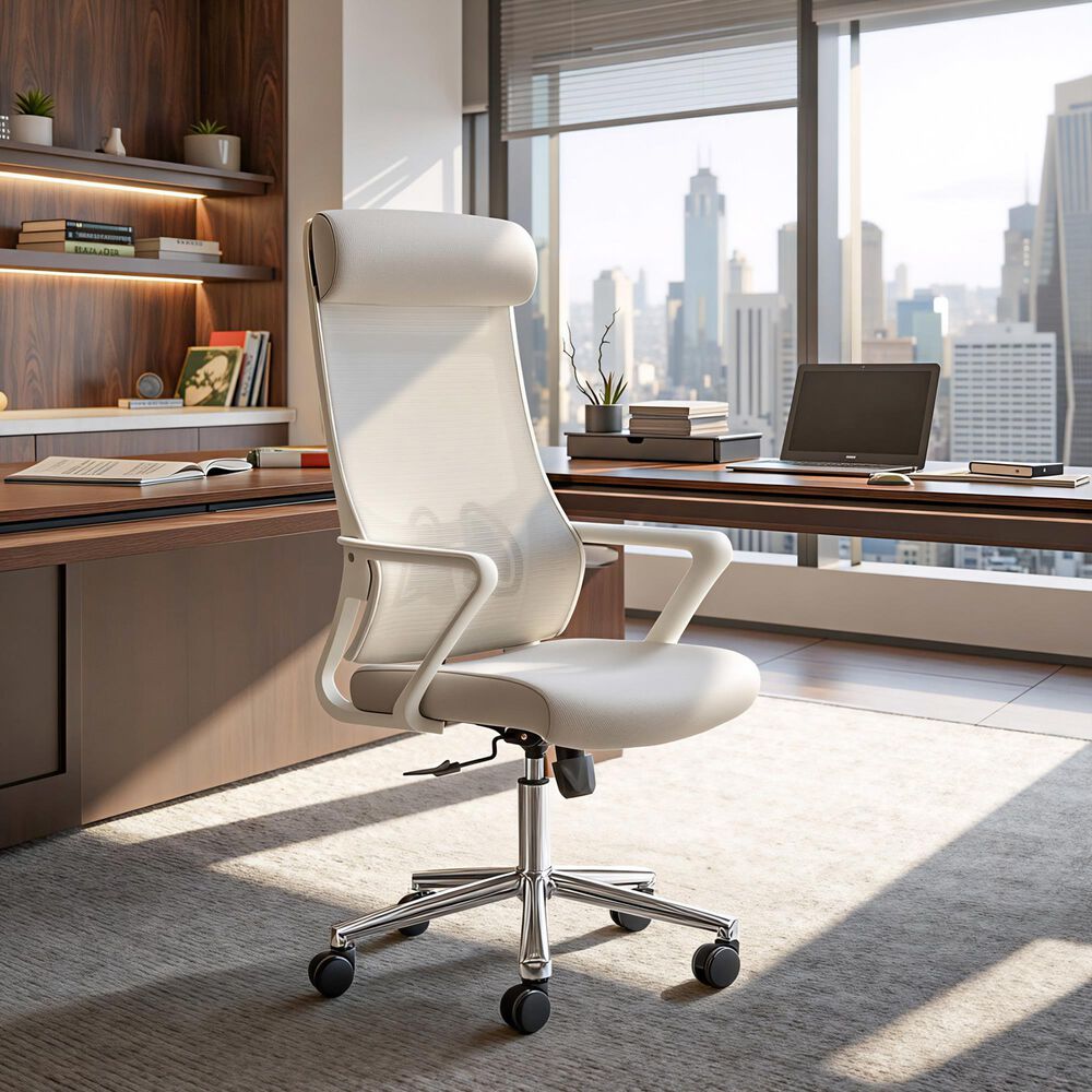 Zuo Modern Jett High Back Office Chair in Chrome, , large