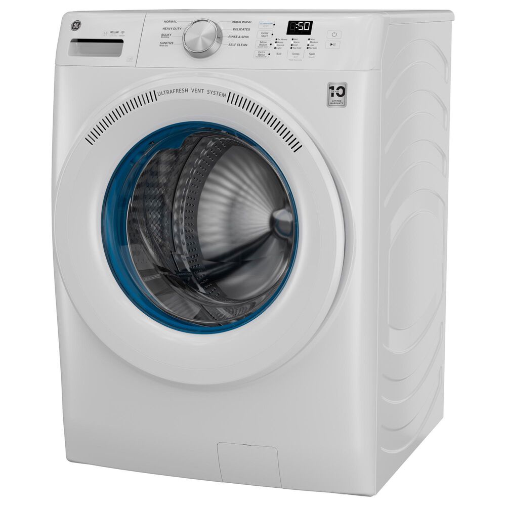 GE Appliances 4.6 Cu. Ft. Smart Front Load Washer with UltraFresh Vent System in White, , large