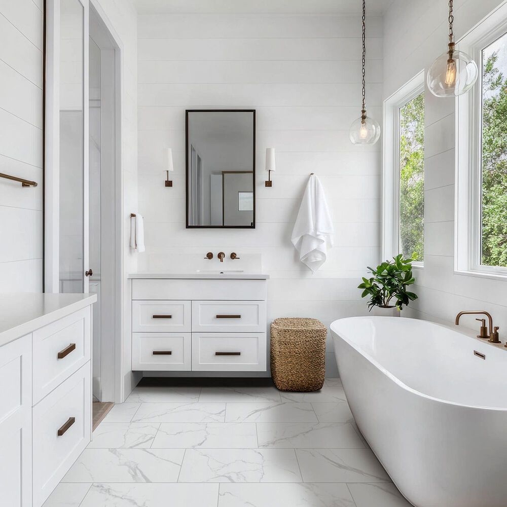 MS International Roman Statuario 12" x 24" Porcelain Tile, , large