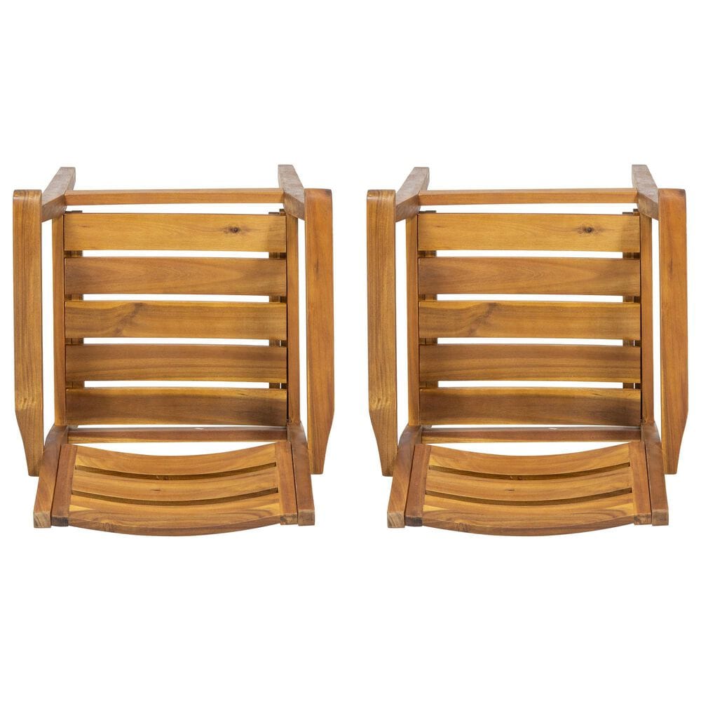 Hearth and Haven Stamford Patio Dining Chair in Teak (Set of 2), , large