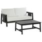 HOMLUX 2-Piece Outdoor Conversation Set with Cushions in White and Black, , large