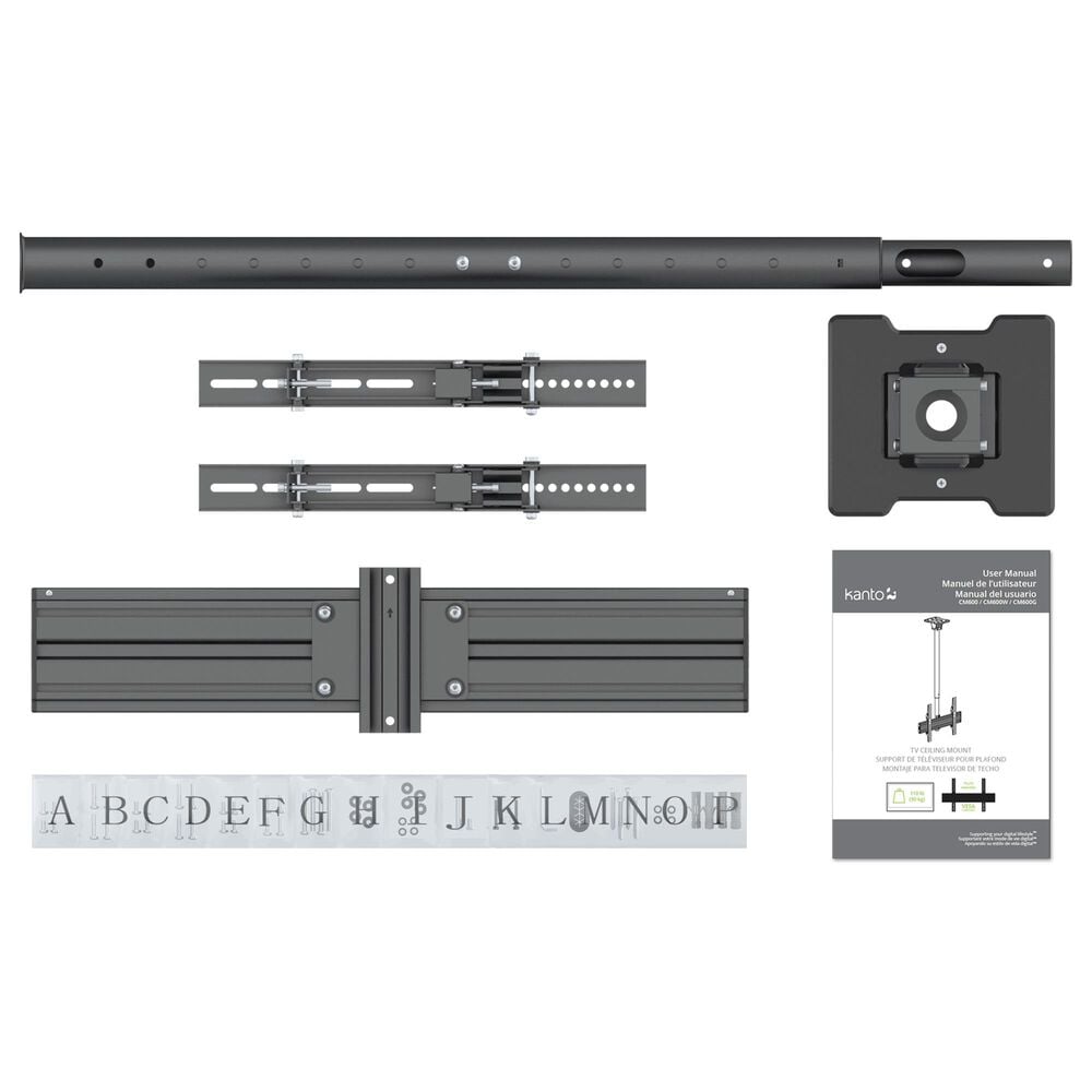 Kanto Outdoor TV Ceiling Mount for 37" - 70" TVs in Black, , large