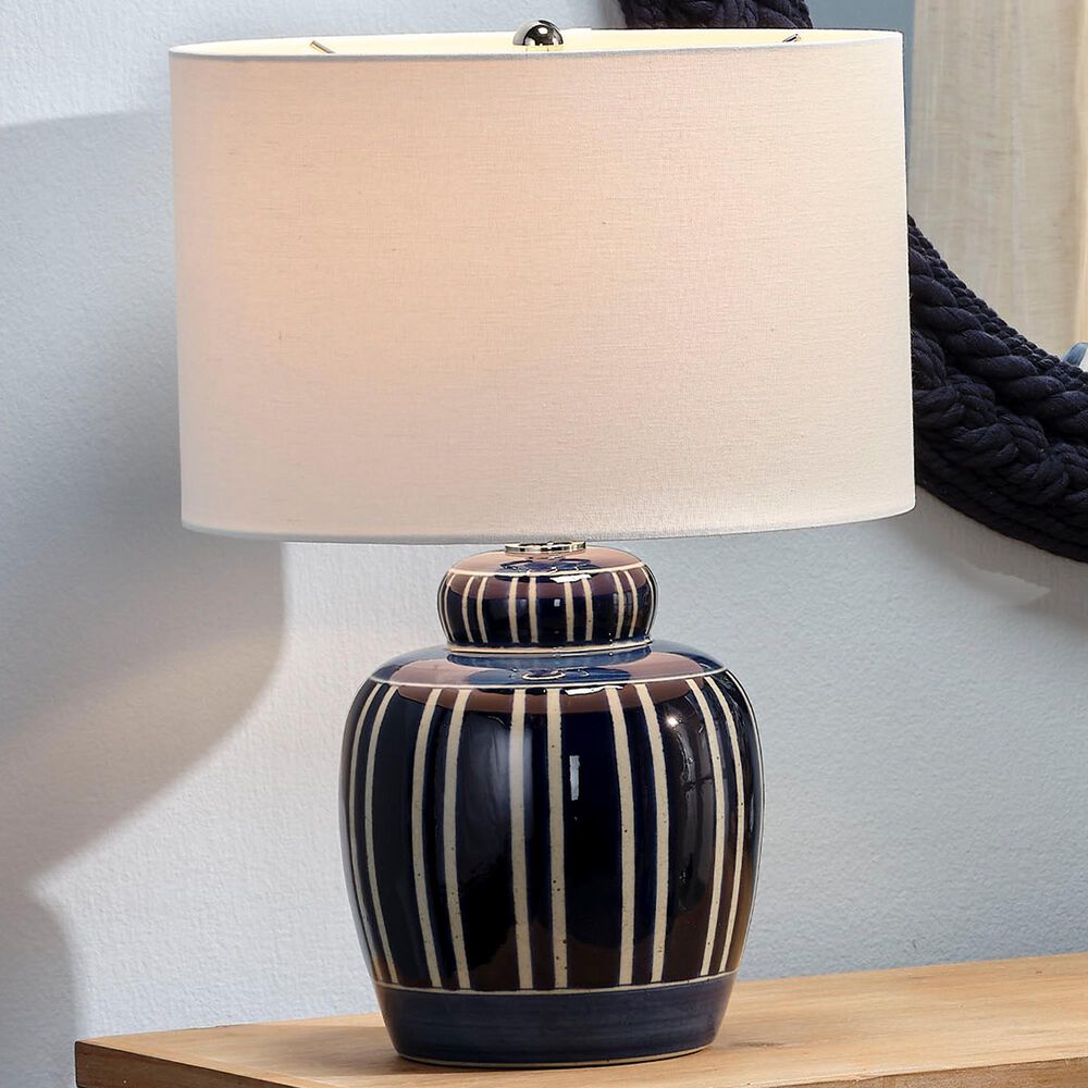 Splendor Living Colchester Table Lamp in Navy and White, , large