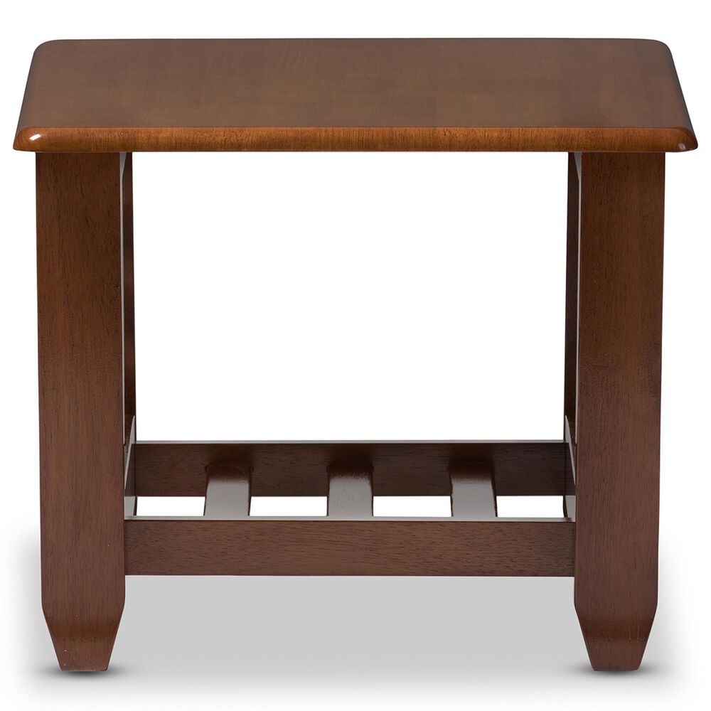 Baxton Studio Larissa End Table in Cherry Brown, , large