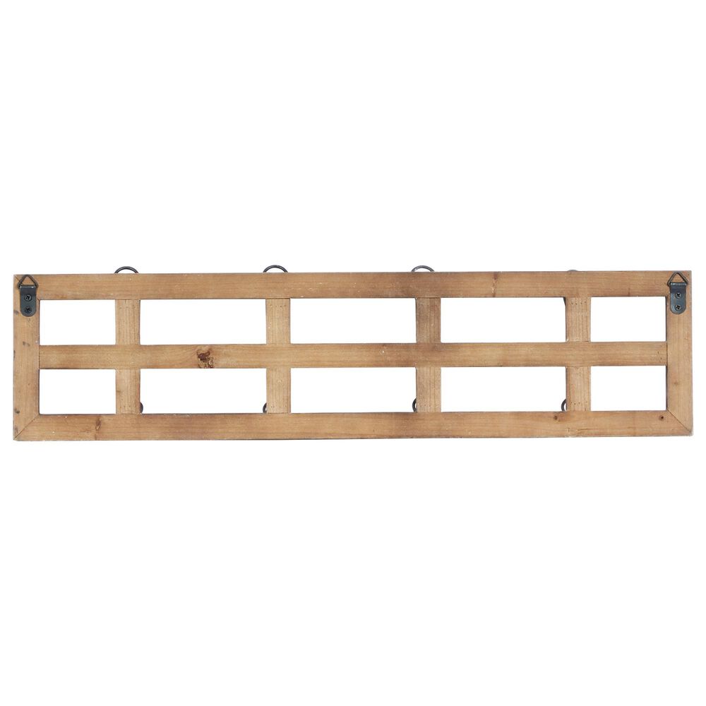 Maple and Jade 26&quot; x 7&quot; Wall Hook in Distressed White and Natural Brown, , large