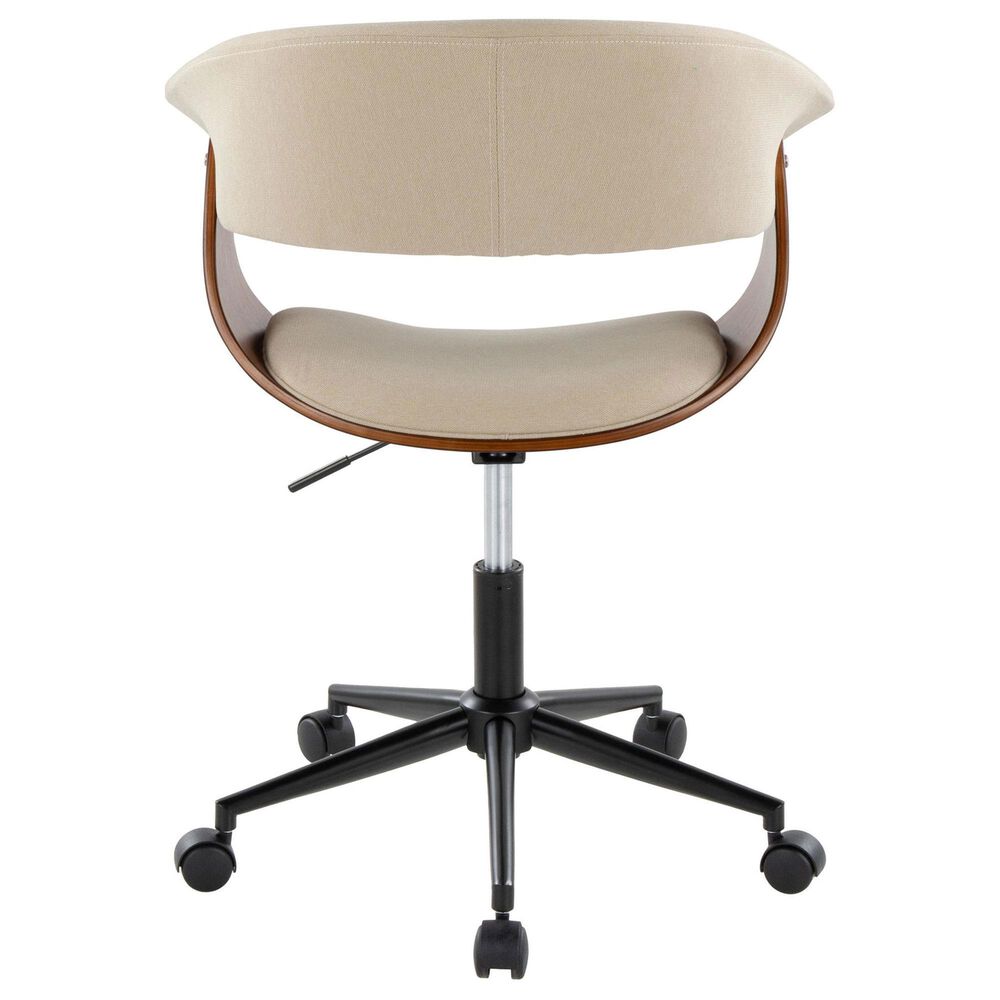 Lumisource Vintage Mod Office Chair with Cream Cushion in Walnut and Black, , large