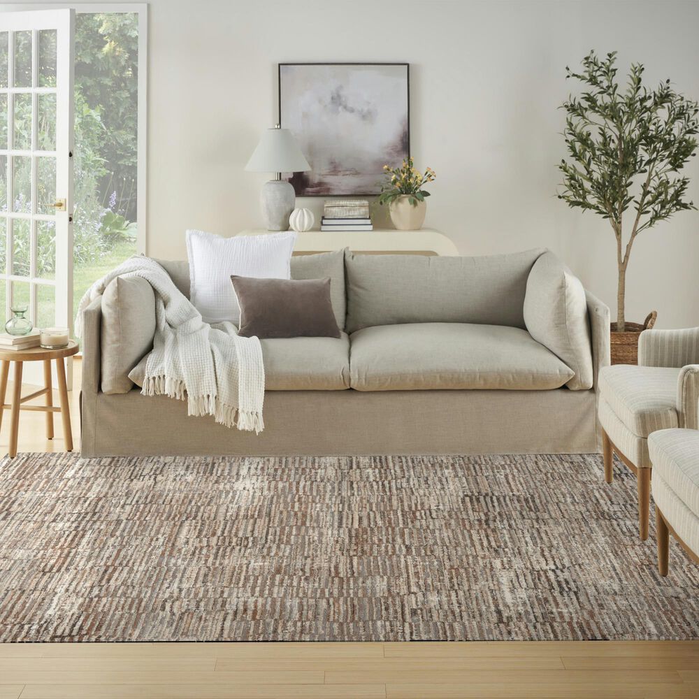 Nourison Sustainable Trends 6&#39; x 9&#39; Ivory and Mocha Area Rug, , large