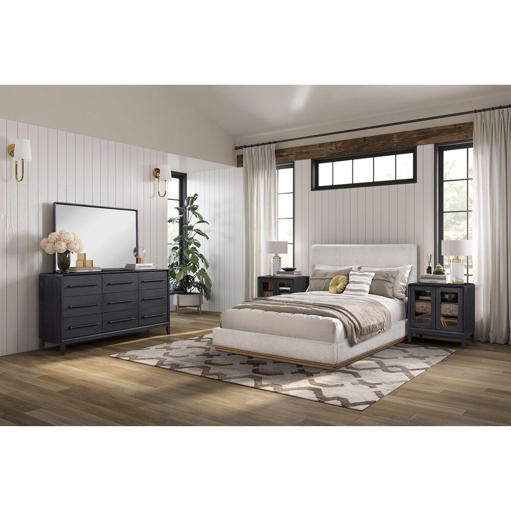 Sterling Timber Elure Nightstand with Glass Door in Peppercorn and Latte, , large