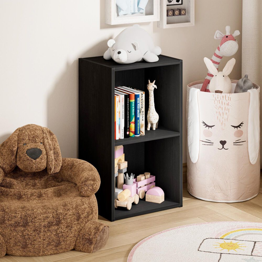 HOMLUX 2-Tier Open Shelf Bookcase in Blackwood, , large