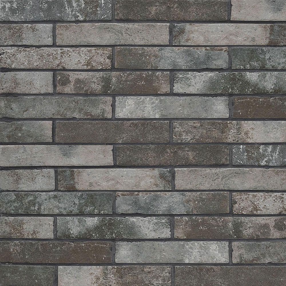 MS International Brickstone Charcoal 2" x 10" Porcelain Tile, , large