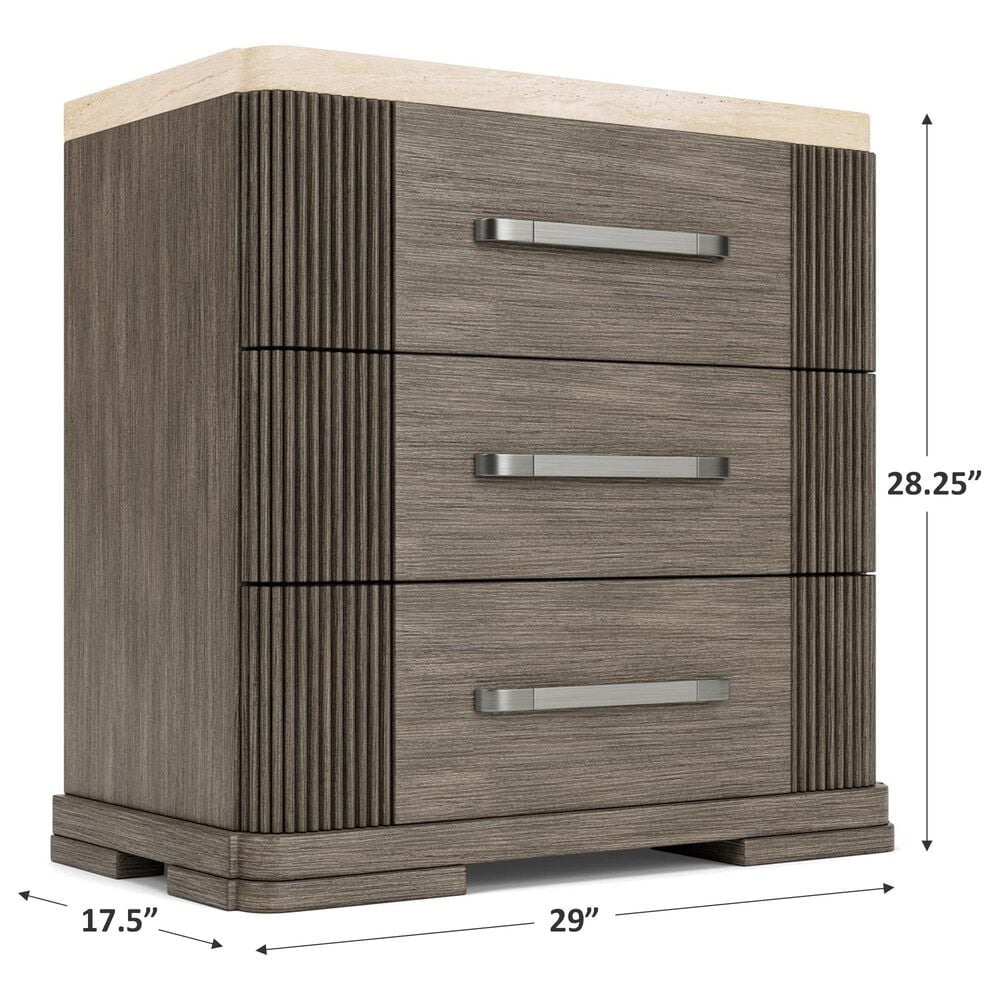 Shannon Hills Sariel 3-Drawer Nightstand with Stone Top in Expresso, , large