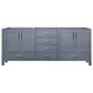 Lexora Home Jacques 80" Double Bathroom Vanity in Dark Grey with 2 cm White Quartz Top and Rectangular Sinks, , large