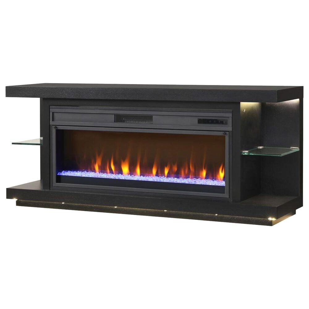 Ironleaf Riviera Media Console with 42" Fireplace Insert in Black, , large