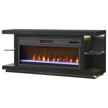 Ironleaf Riviera Media Console with 42" Fireplace Insert in Black, , large