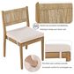 Hearth and Haven 5-Piece Outdoor Wooden Dining Set with U-Leg Table and Cushioned Chairs in Beige, , large