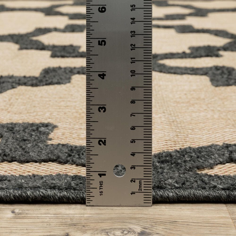 Oriental Weavers Cayman 660N 2&#39;3&quot; x 7&#39;6&quot; Sand/Charcoal Runner, , large