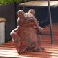 Maple and Jade 16" Rustic Magnesium Oxide Frog Garden Sculpture in Rust, , large