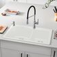 Blanco Diamond 33" 60/40 Double Bowl Dual Mount Kitchen Sink in White, , large