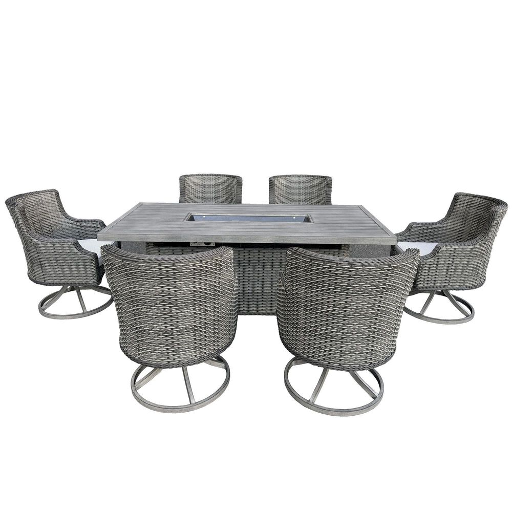 World Source 7-Piece Dining Set in Gray, , large