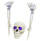 The Gerson Company 3-Piece Lighted Skull and Skeleton Hands in White, , large