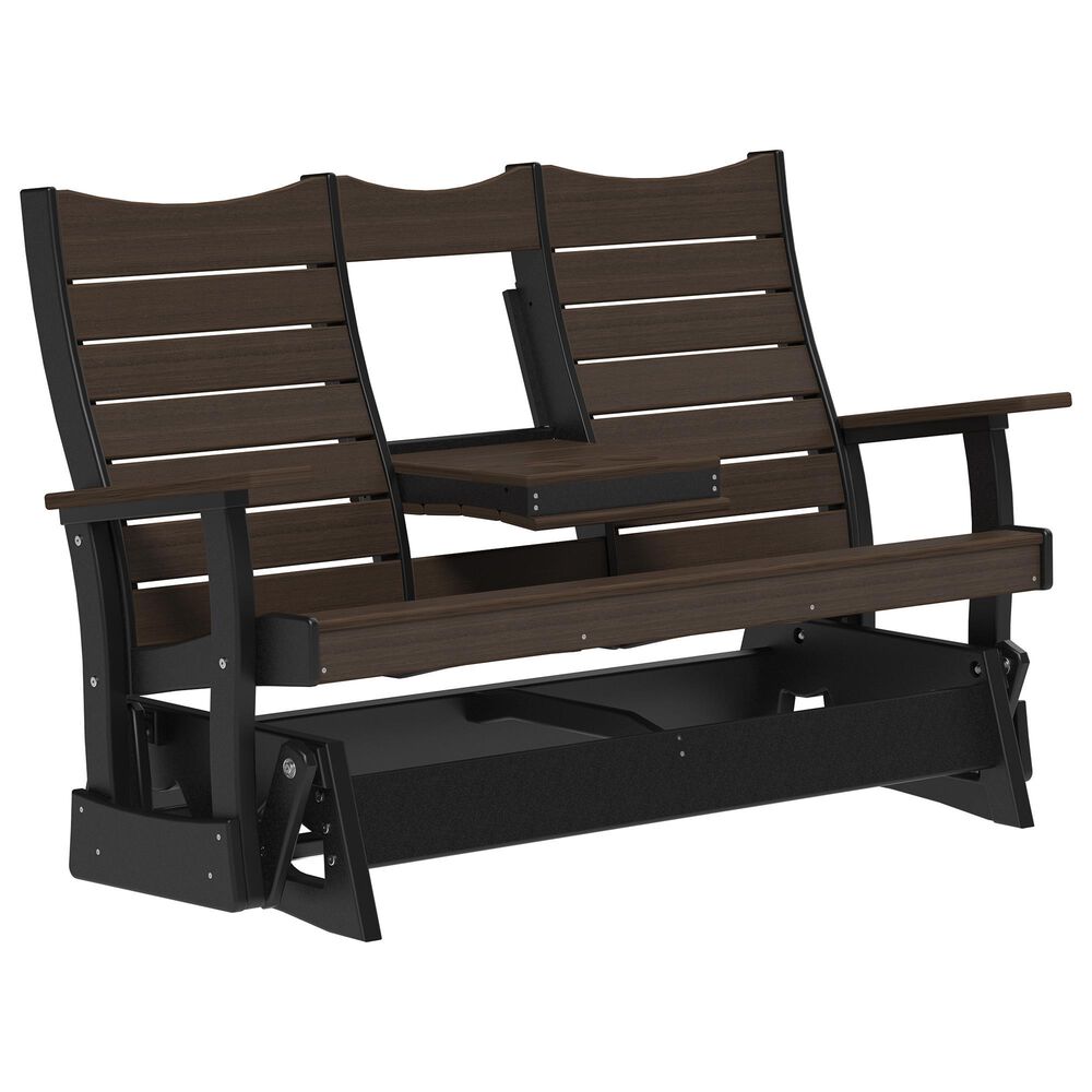 Amish Orchard 5" Contour Outdoor Glider in Brazilian Walnut and Black, , large