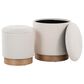 Lumisource Marla 2-Piece 18" Nesting Ottoman Set in Cream, , large
