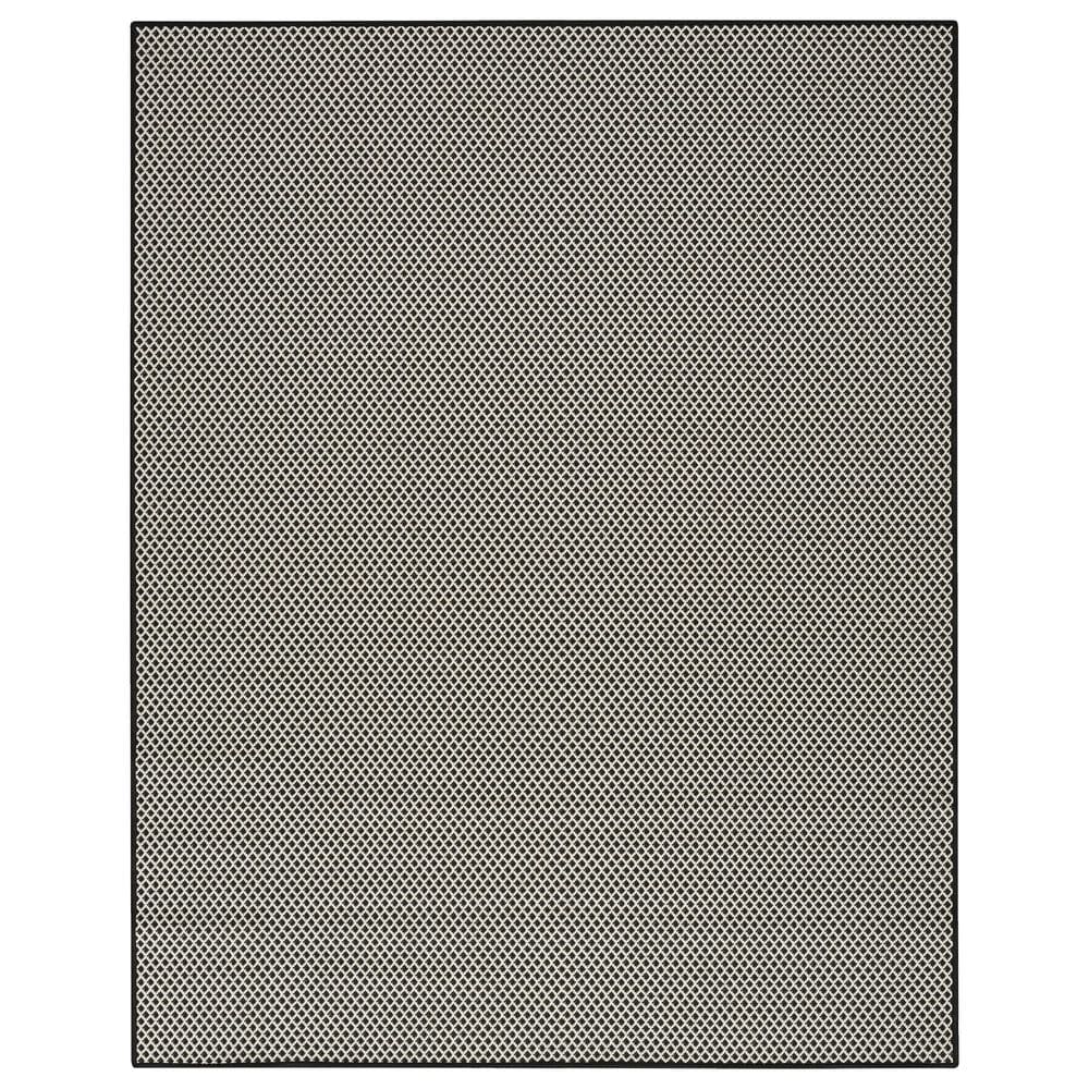 Nourison Courtyard Black and White 10" x 14" Indoor/Outdoor Area Rug, , large