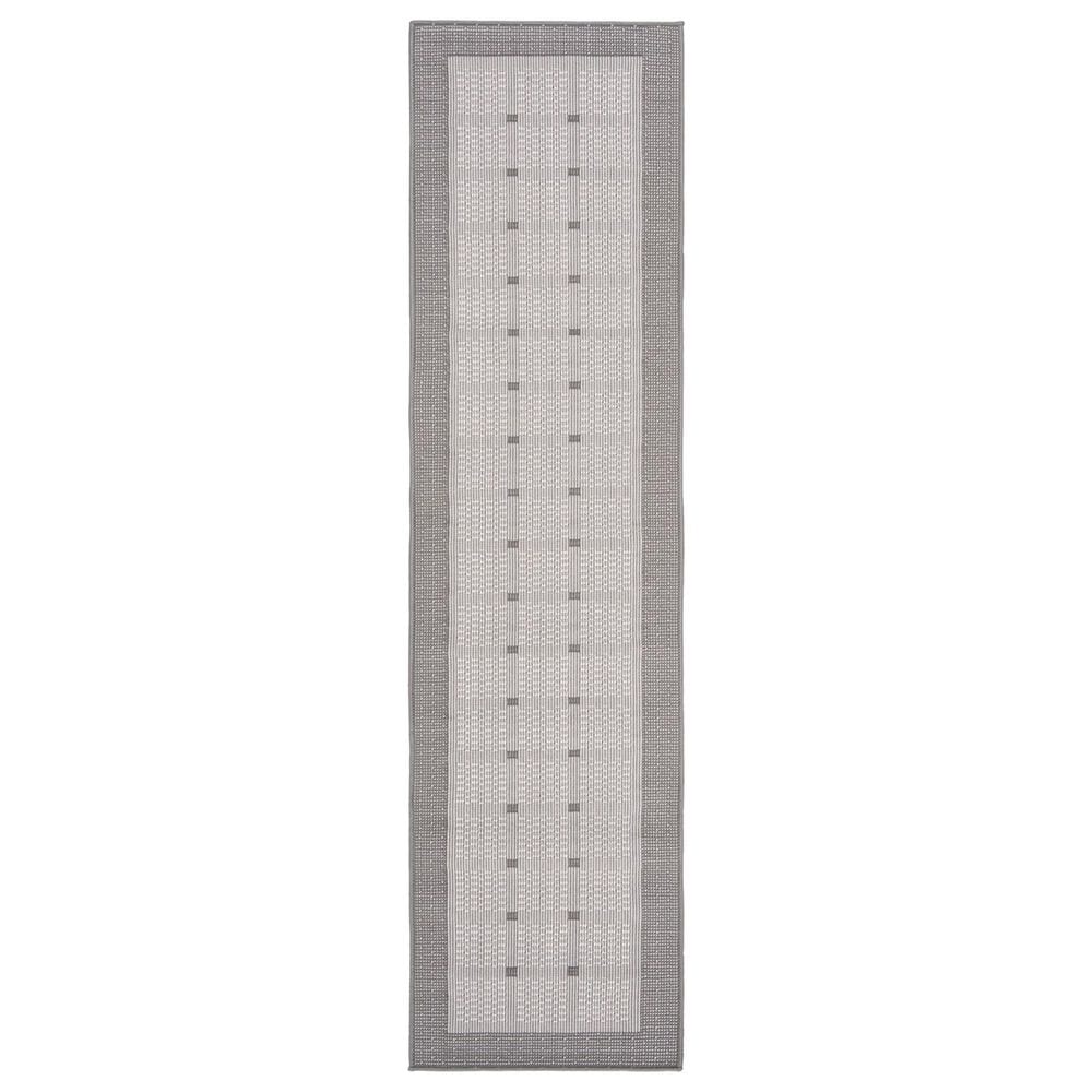 Safavieh Bermuda BMU801F 2" x 10" Grey and Ivory Indoor/Outdoor Performance Runner, , large