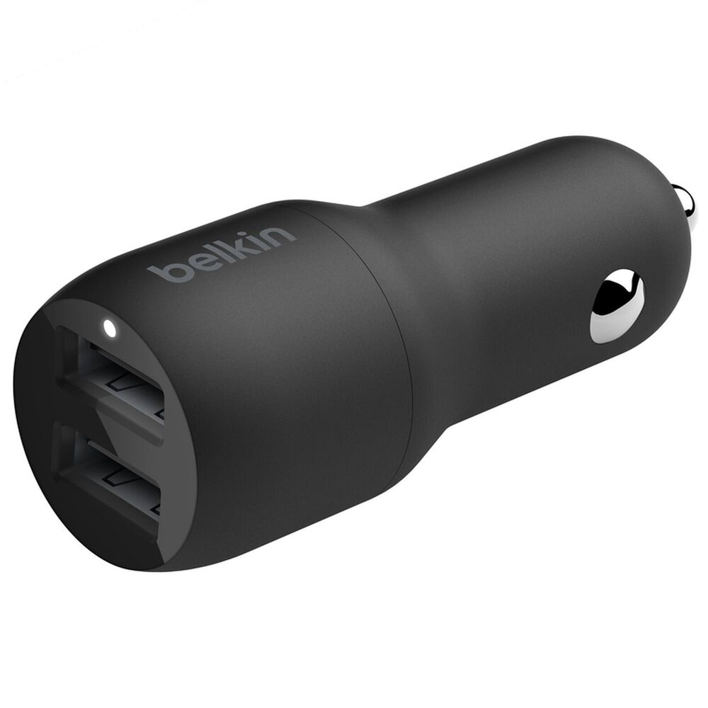 Belkin BoostCharge 24W Dual USB-A Car Charger in Black, , large