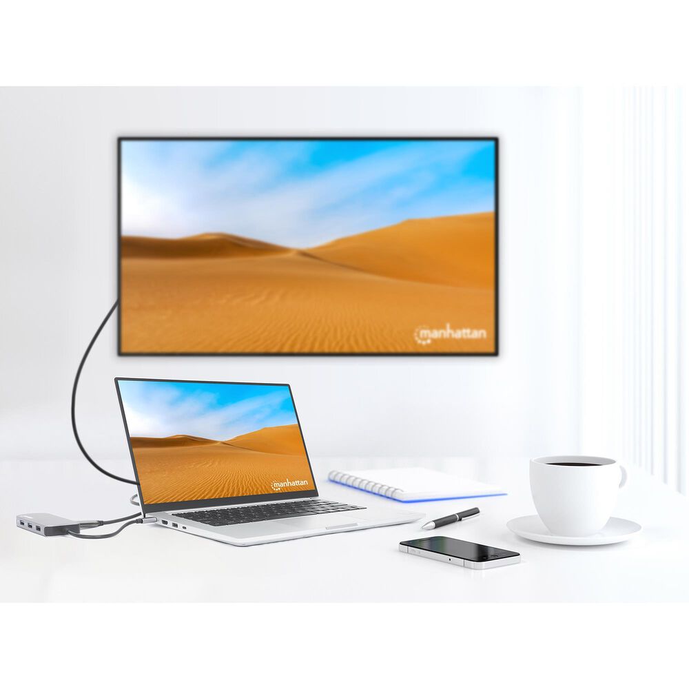 Manhattan USB-C 8-In-1 Docking Station with Power Delivery, , large