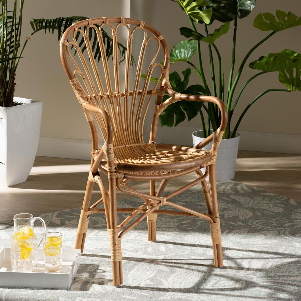 Baxton Studio Sheraton Arm Chair in Natural, , large