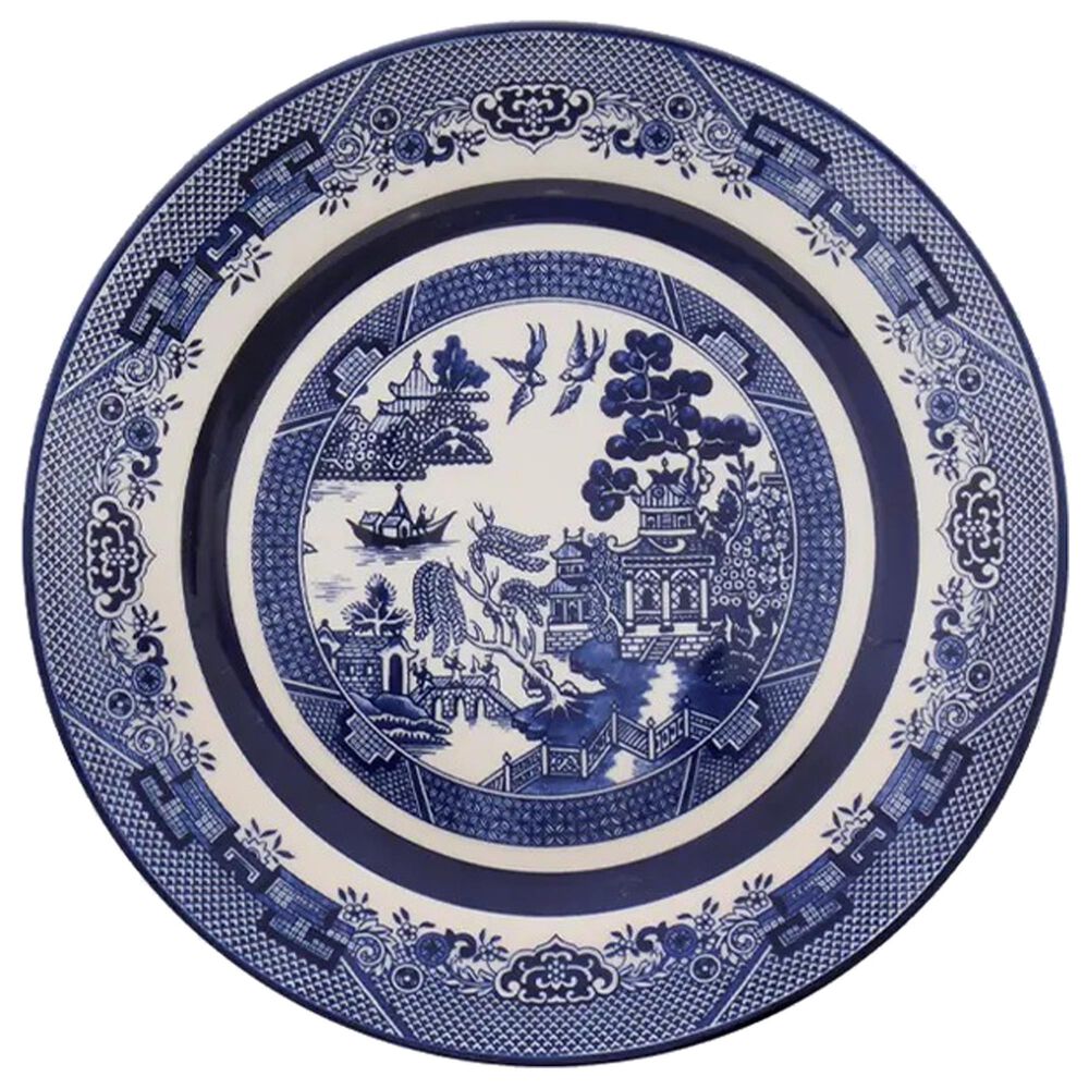 Oxford Flamingo Porcelain 20-Piece Dinnerware Set in Blue Willow, , large