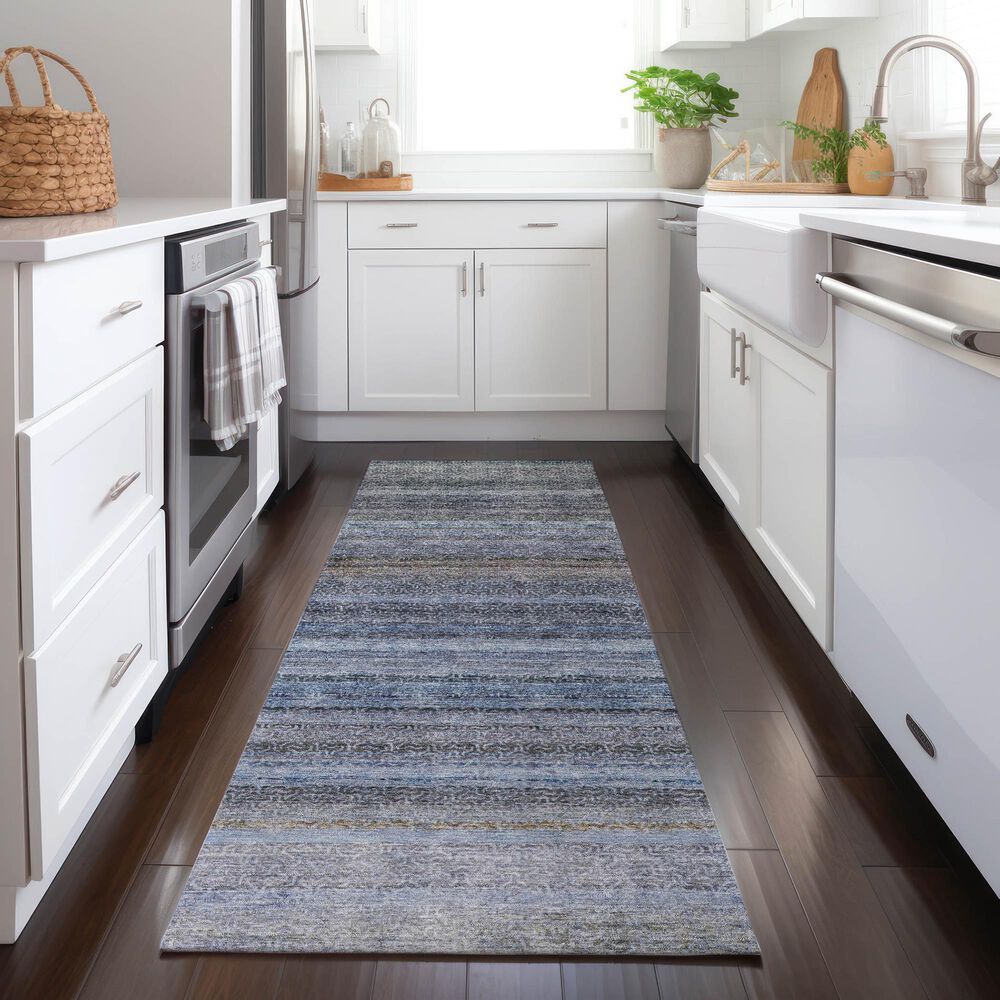 Dalyn Rug Company Burano BU5 2&#39;3&quot; x 7&#39;6&quot; Blue Indoor/Outdoor Runner, , large