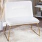 Lumisource Casper Accent Chair in Cream Velvet and Gold, , large