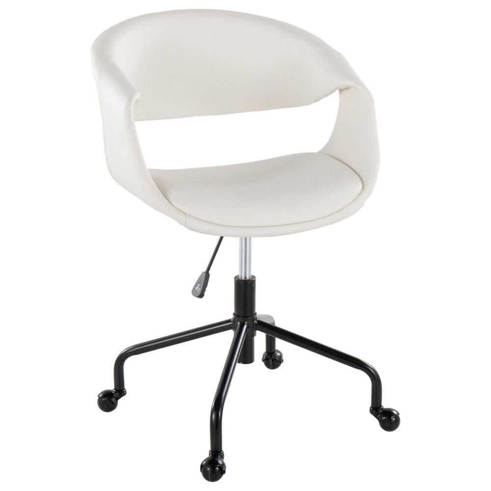 Lumisource Curvo Task Chair with White Cushion in Black, , large